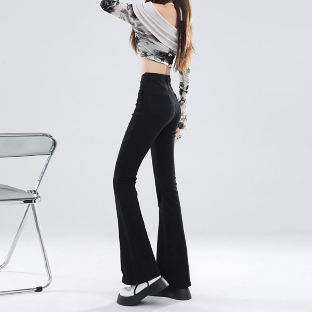 Simple Autumn and Winter New Micro-flared Jeans for Women, High Waist and Thin, Horseshoe Pants