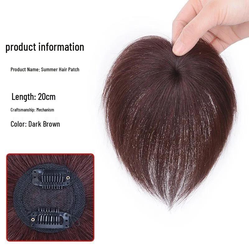 Peruca Curta Cinza para Cobrir Cabelos Grisalhos Feminina: Adesivo Leve para Cabelo de Verão