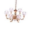 1:12 Dollhouse Miniature Retro Lamp Chandelier Light Working Ceiling Lamp Light Furniture Model Dollhouse Livingroon Scene Decor