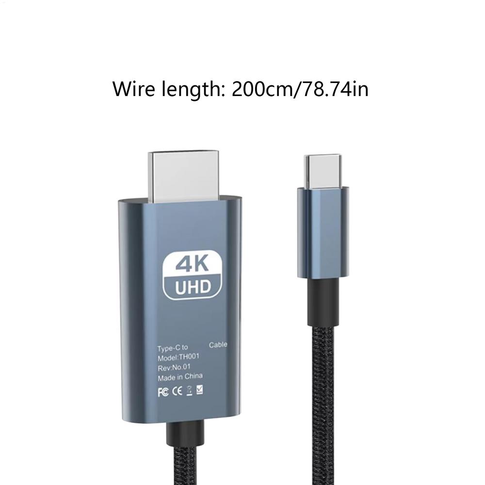 4K 60Hz USB C to Cable Type C Adapter HDTV Converter Cable for TV Converter Smart Phone