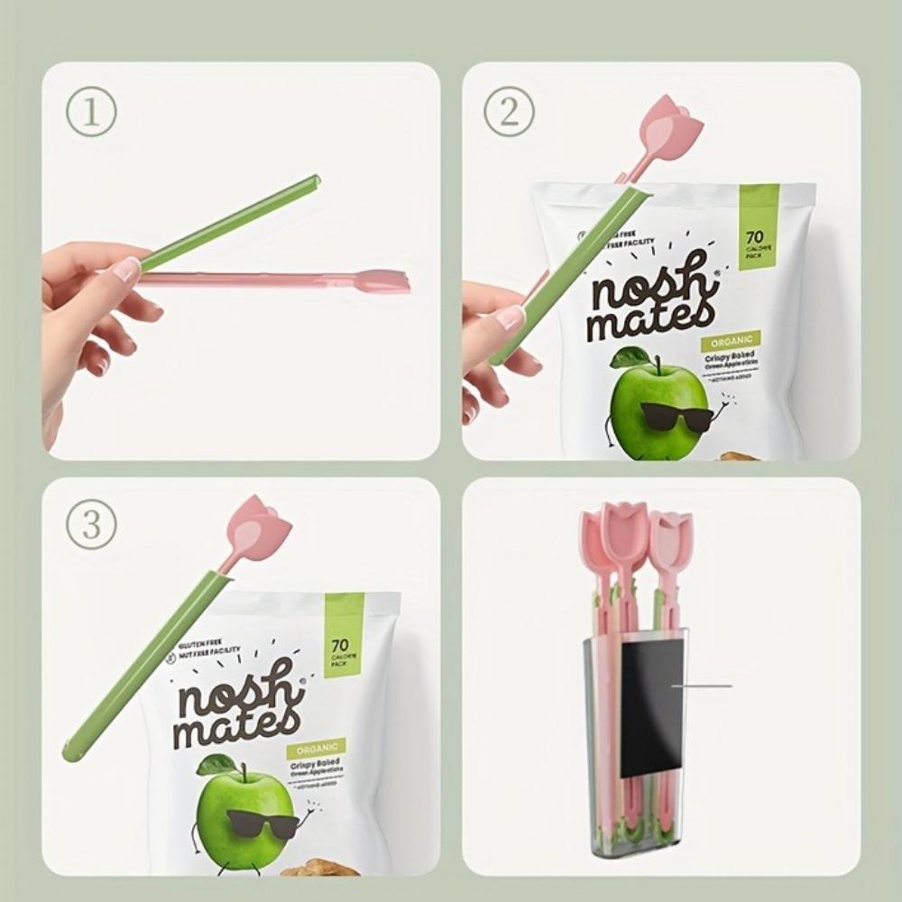 5pcs/set New Tulip Shape Sealing Clip Moisture-proof Magnetic Storage Box Sealing Clamp Multifunctional Fresh-keeping Clip