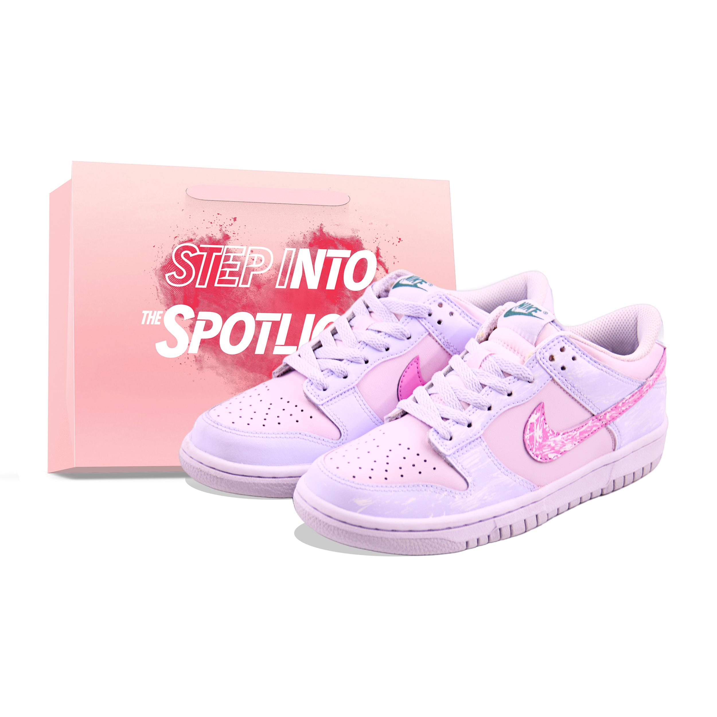 

Nike Dunk Shopping Bag, Pink Blue Mist Island Leather Low top Skateboard Shoes Unisex White FD1232-002(Team620-BOX) 39