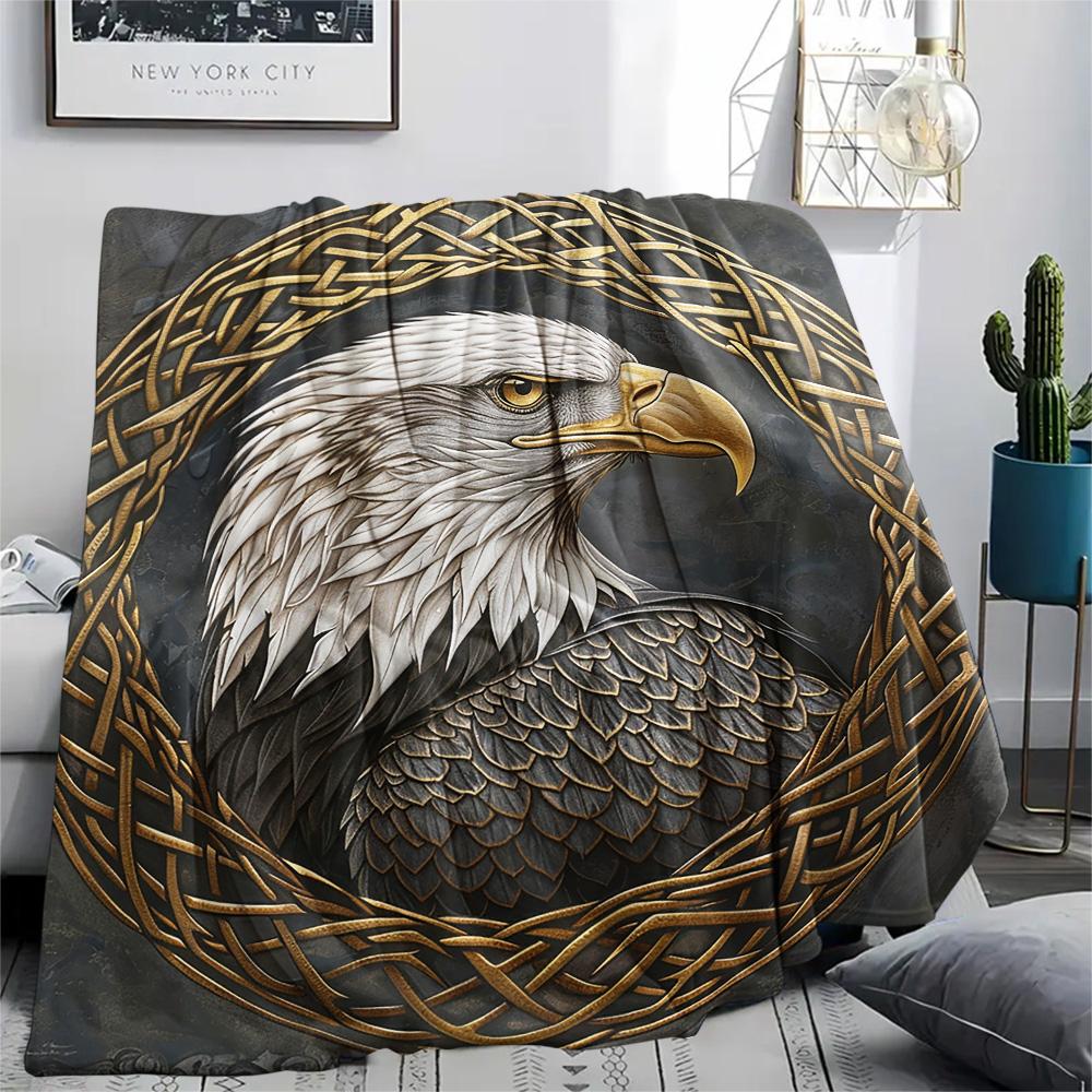 Eagle Print Flannel Blanket, High Quality Comfortable for All Seasons, Home Decor, Warmth and Comfort, Perfect for Christmas Gifts