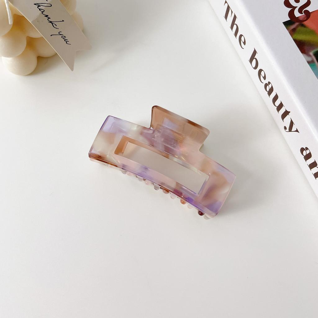 Acetate Korean Fashionable Hair Clip For Women With Elegant Square Design In Colors Multiple