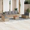 VidaXL Garden Lounge Set with Cushions 9 Pcs Beige Braided Resin 3224085