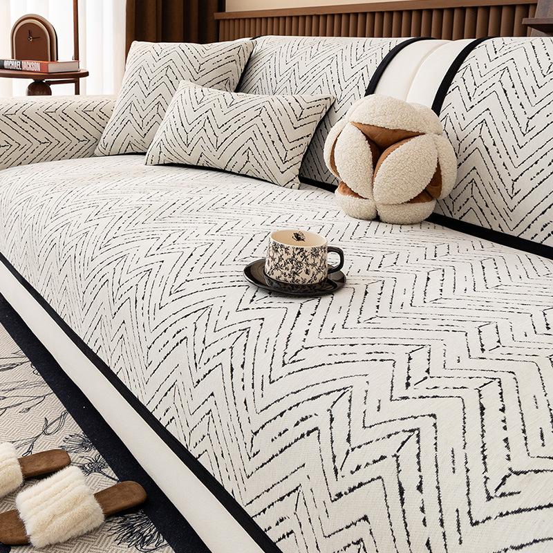 French Retro Sofa Cushion Simple And Advanced Sense New Non-Slip Straight Row Sofa Seat Cushion Sofa Cover Cloth Towel
