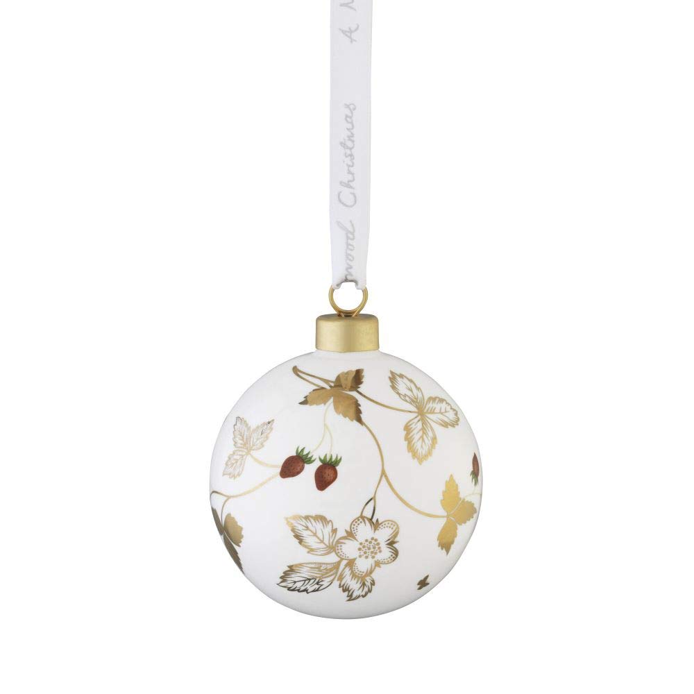 Wedgwood Wild Strawberry Holiday Ornament Christmas Ornament [Officially Imported] (2 pieces) (1055762)