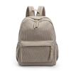 Schultasche Neuer einfarbiger Cord-Rucksack für Pendler, vielseitig, große Kapazität, Plüsch-Rucksack für Studenten, Freizeit-Reise-Tasche