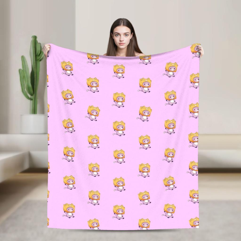 Foxy Boxy and Rocky Lankybox Blanket Soft Warm Novelty Plush Throw Blanket For Couch Bed Camping Flannel Bedspread Bed Cover