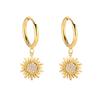 925 Sterling Silver Commuter Versatile Earrings 18K Gold Zircon Earrings Clover Sun Pendant Ear Buckles