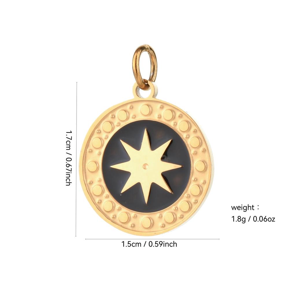 Stainless Steel Star and Moon Pendant for DIY Bracelet or Necklace - Versatile Fashion Jewelry Charm