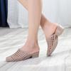 Beach Slippers for Women Wearing Outside, Baotou for Women In Summer, Mid Heel Fashion, Height Increasing Outdoor, Thick Women's Sandals, Anti Slip