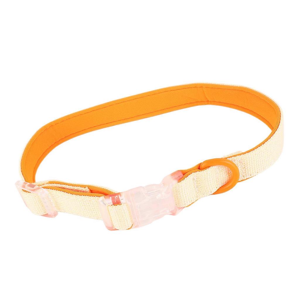 Breathable Dog Collar Durable Polyester Dog Collar Color Matching Dog Collar with Buckle for Outdoor Activities Orange Match Color M Width 2.0cm / 0.8