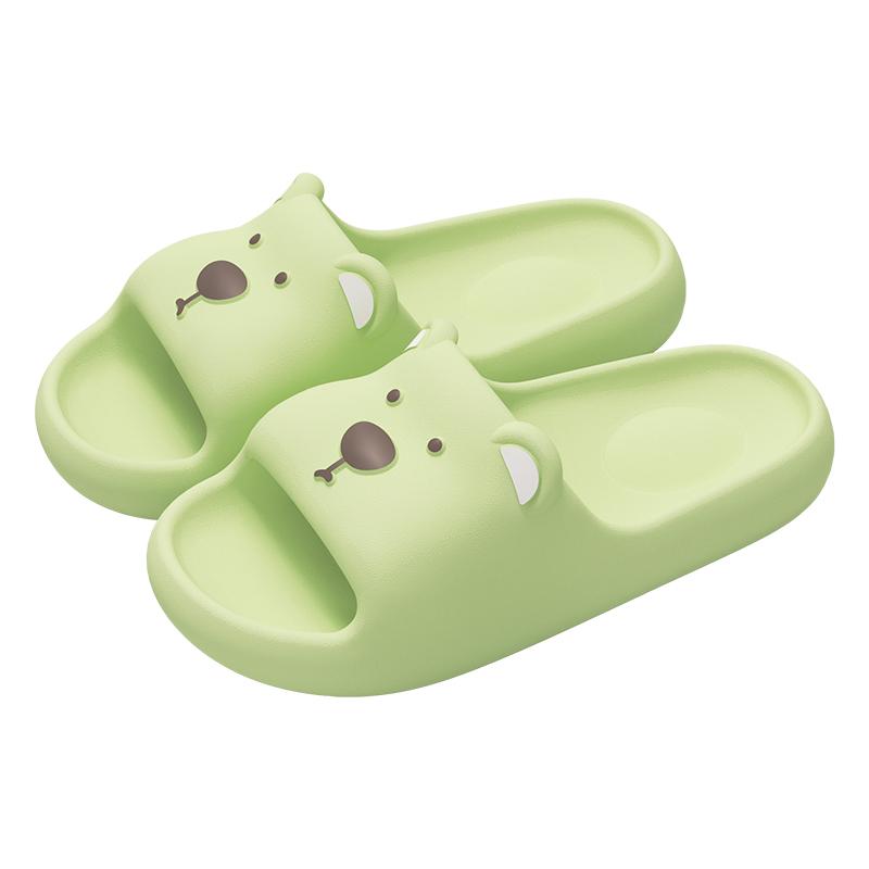 Cute Bear Women Home slippers Thick Bottom Soft Beach Slides Fashion Comfortable Non-slip Slippers Cartoon Lightweight Men Bathroom Slippers