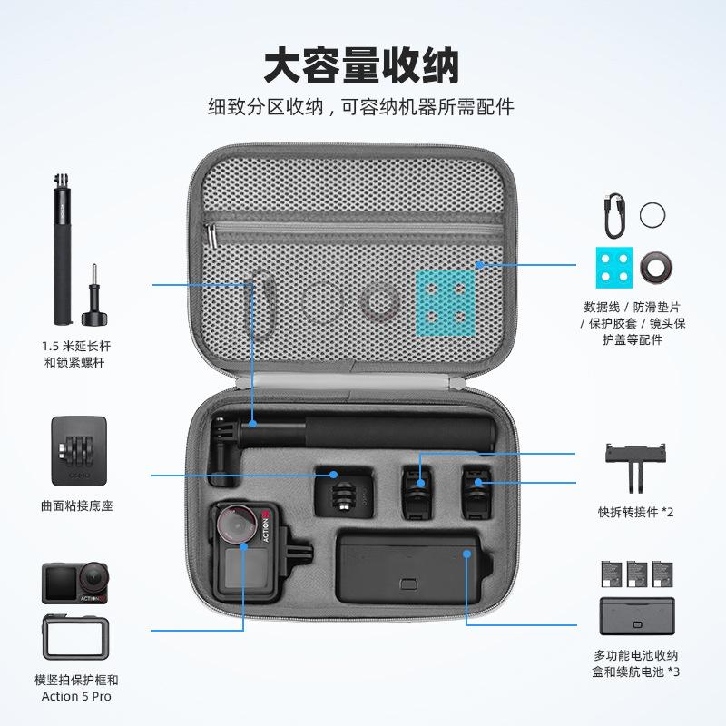 Applicable To DJI Action 5Pro Storage Bag, Sports Camera Shoulder Messenger Bag, Portable Portable Box Accessories