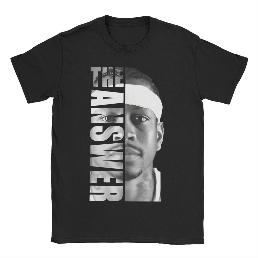 Allen Iverson Minimalist Design T Shirts Unisex Women Pure Cotton Hipster TShirts Crewneck Tee Shirt Short Sleeve Tops Plus Size