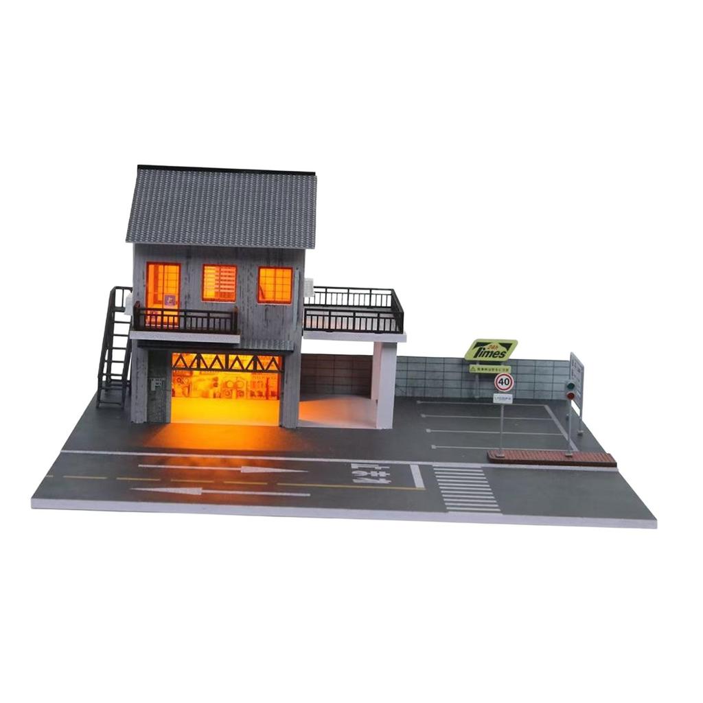 1:64 Parking Lot Model Building,Decorative,Realistic,Layout Nonslip Diecast Car Garage Japanese