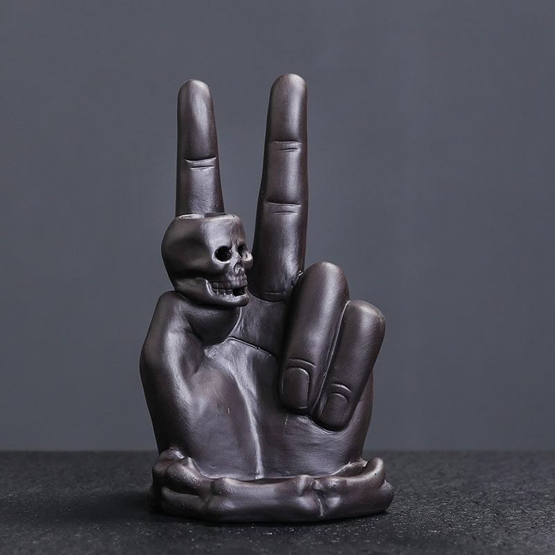 Handheld Skull Reflux Incense Burner Halloween Ghost Ornament Retractable Sandalwood Design Unique Home Decor Gift Idea