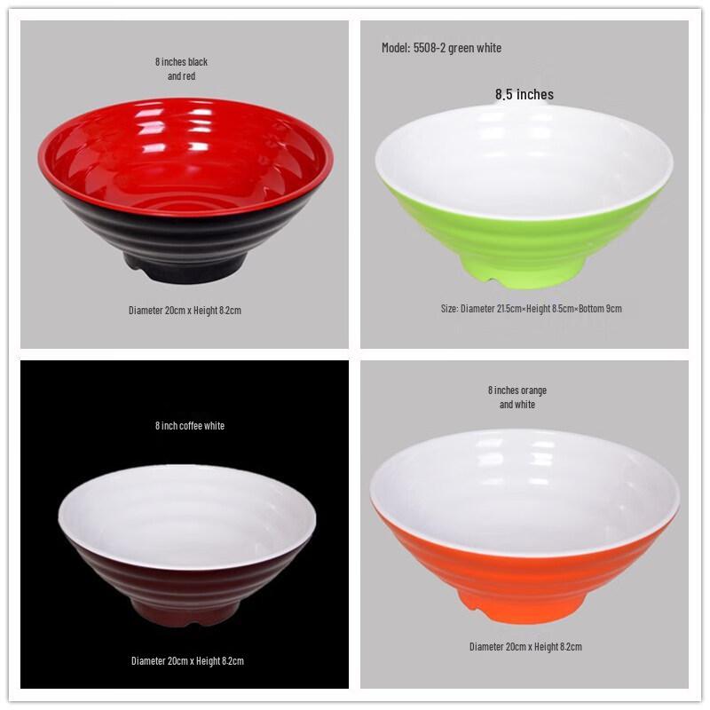 Jijun A5 Melamine Japanese Style Noodle/Soup Bowl (10-Pack) 8.5 inch