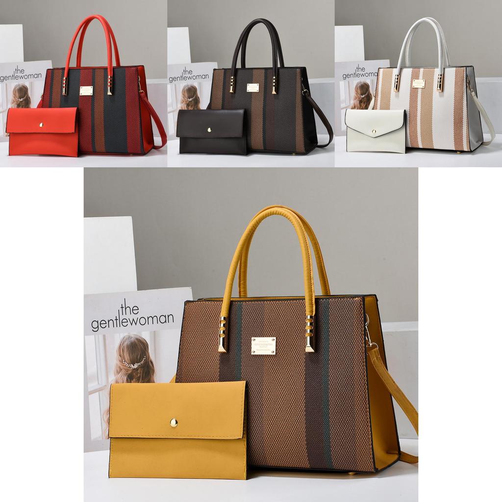 Pu Maternal Shoulder Bag With Contrast Stitching For Daily Urban Style