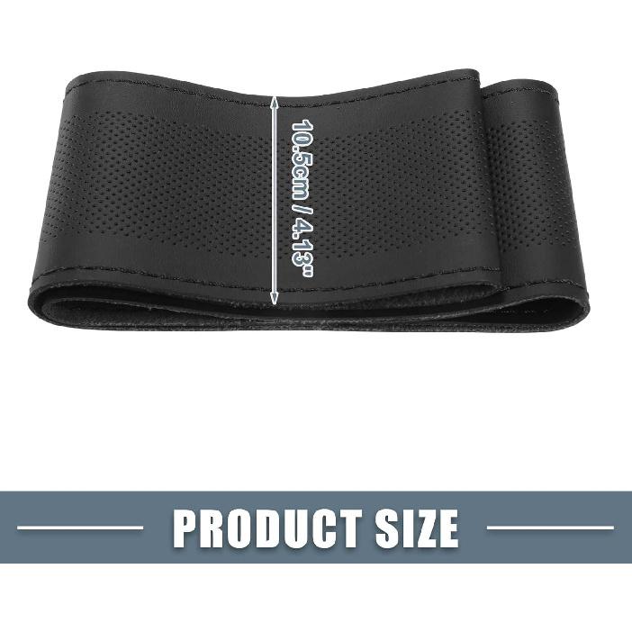 Car Hand Sewn DIY Steering Wheel Cover Breathable Comfortable 32-35cm Stitch On Wrap Cover Microfiber Leather Black Stitches