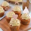 12/24pcs Bride to Be Diamond Ring Cupcake Toppers Wedding Bridal Shower Cake Decorations Rose Gold Bachelorette Party Supplies