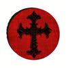Gothic Cross Spare Tire Cover Black Ornate Design Red Background UV Resistant Durable Wheel Protector