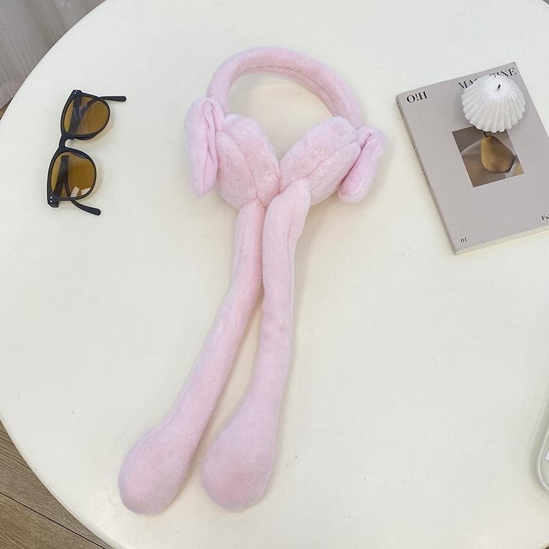 

Красные кроличьи наушники: Милая, теплая зимняя защита ушей для студенток