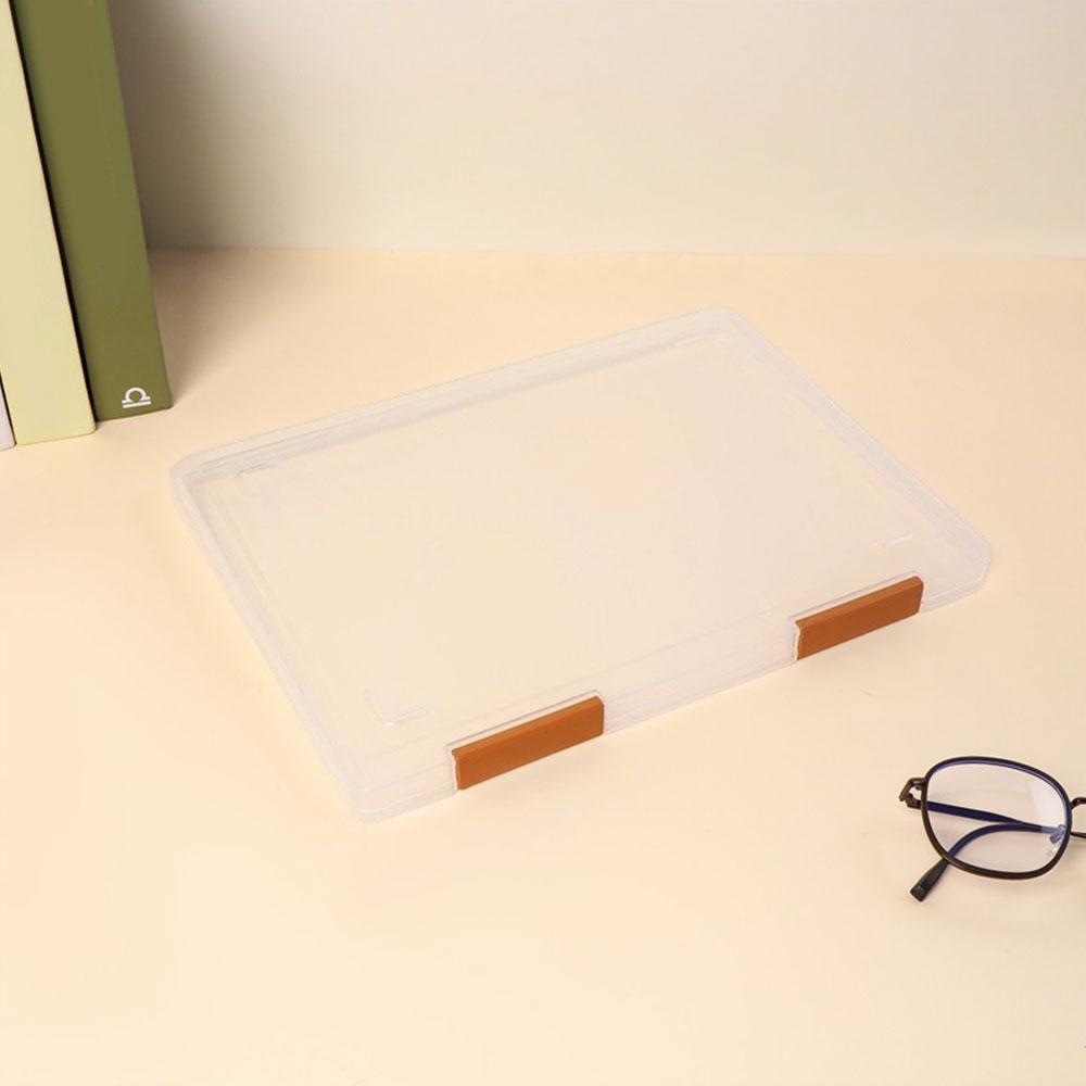 Boîte de rangement pour documents en plastique transparent A4, étui organisateur de dossiers portable à fermeture à pression, conteneur de rangement étanche pour papiers et certificats