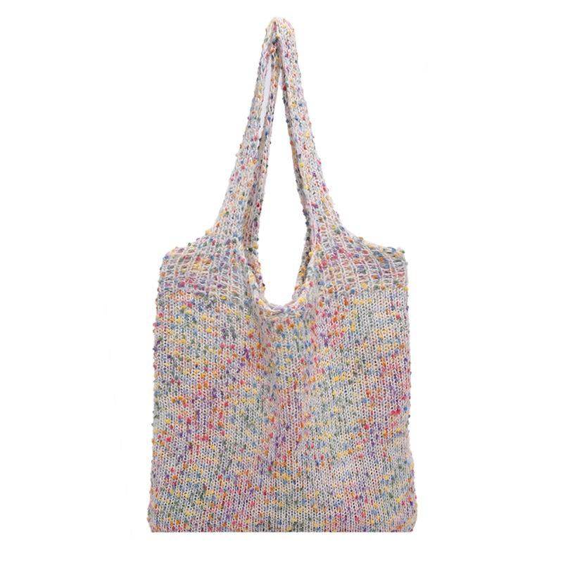 Gradual change of color retro cute knitted handbag women's shoulder bag woven clip wool autumn and winter new