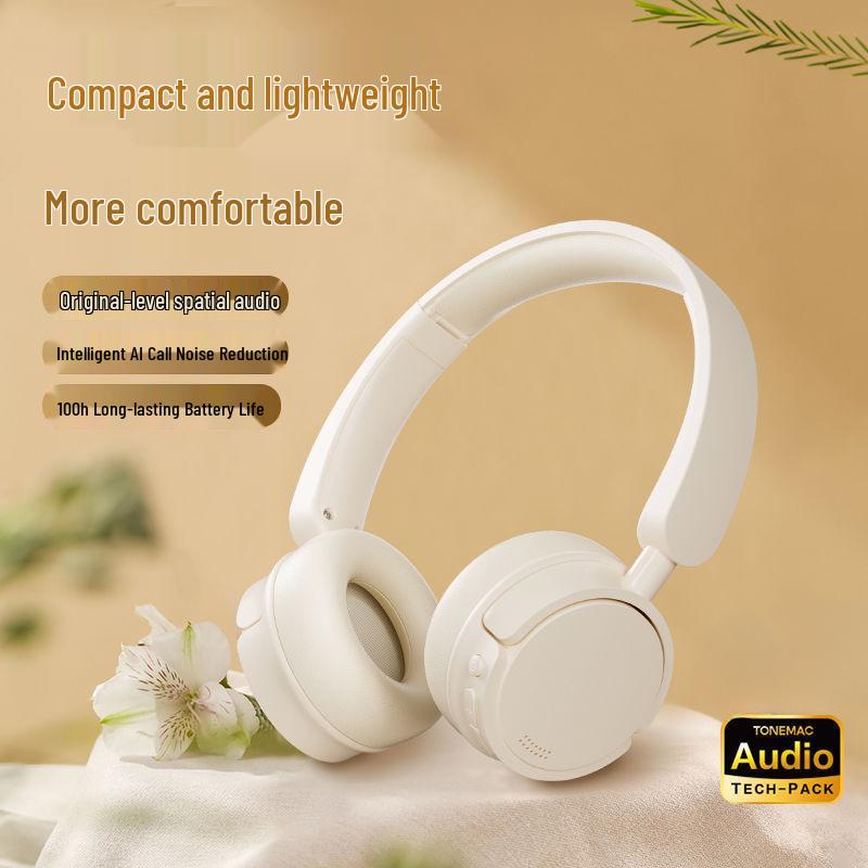 2025 Retro Classic Over-Ear Bluetooth Headphones with Mic, Noise Cancelling, High Sound Quality, Long Battery Life, Compact & Stylish Design.