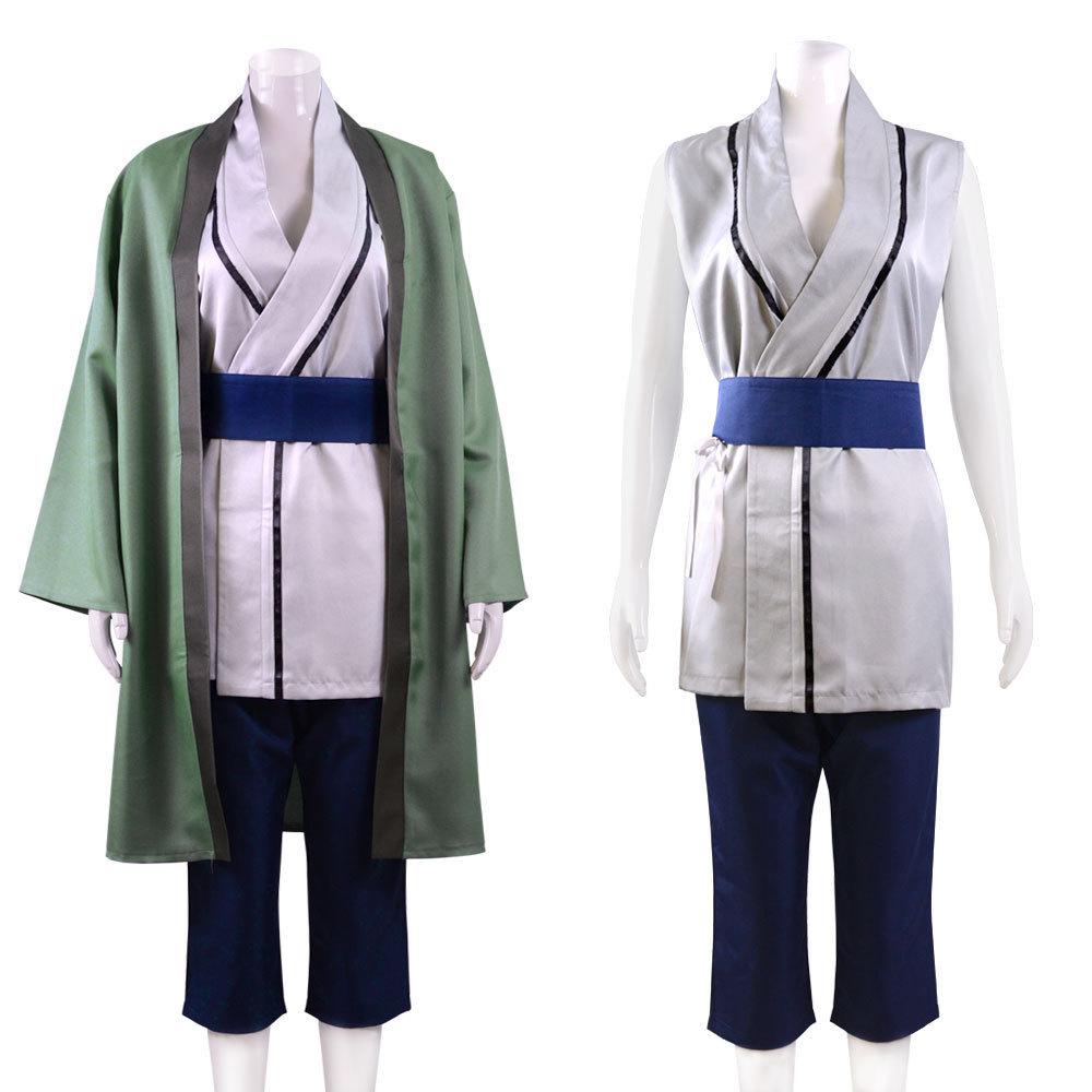 Tsunade Cosplay Kostým Sada Anime Ninja Oblečení pro Ženy Dospělé Halloween Kostým pro Hraní Rolí Bílé Krátké Vlasy Lékařská Ninja Uniforma