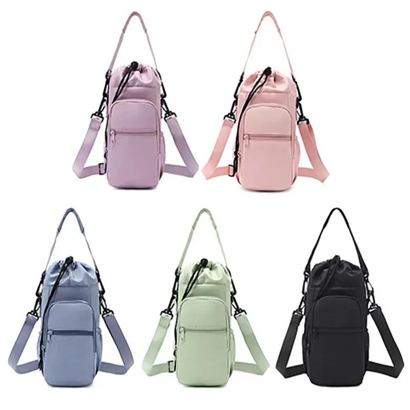 Portable Water Bottle Bag Adjustable Strap Thermal Mugs Insulated Protective Cover Phone Pocket Outdoor Cycling Sport Travel Bag