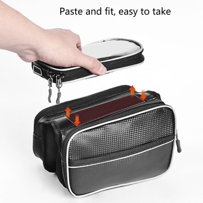 Large Capacity Waterproof Bicycles Front Top Tube Pouch Pannier Bike Phone Mount Holder Handlebar Bag with Touch Screens
