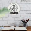 2D Flat, 1pc Round "My Dad Is My Hero" Aluminum Hanging Sign, Vintage Rustic Father's Day Star Design, Retro Metal Wall Decor, Perfect for Father's