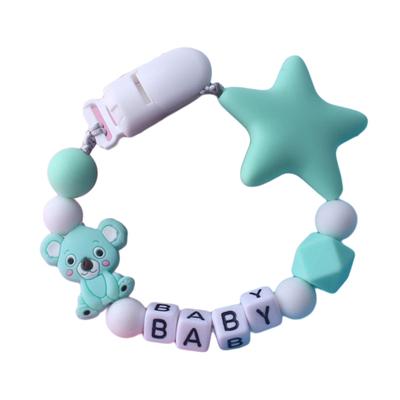 Koala Star Beads Siliconen Bijtring Armband Tandjes Fopspeen Fopspeen Clip Keten