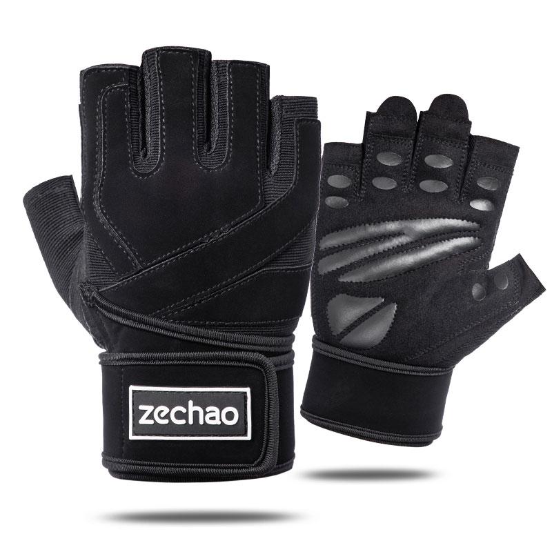 Fitness Gym Gloves Weight Lifting Other Sports Half Finger Gloves M чёрный