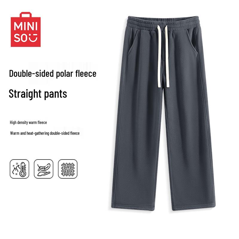 MINISO Men's Winter Fleece-Lined Straight-Leg Pants