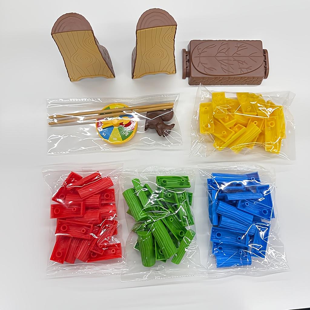 Children's Tabletop Game Chess Squirrel Pushing Wooden Pile Puzzle Toy