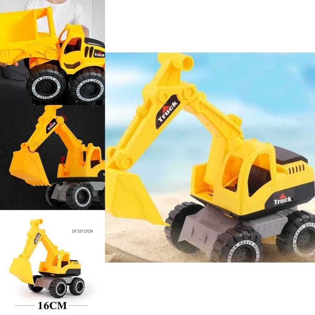 Bright Yellow Engineering Construction Truck Excavator Digger Vehicle Car Toy For Kids