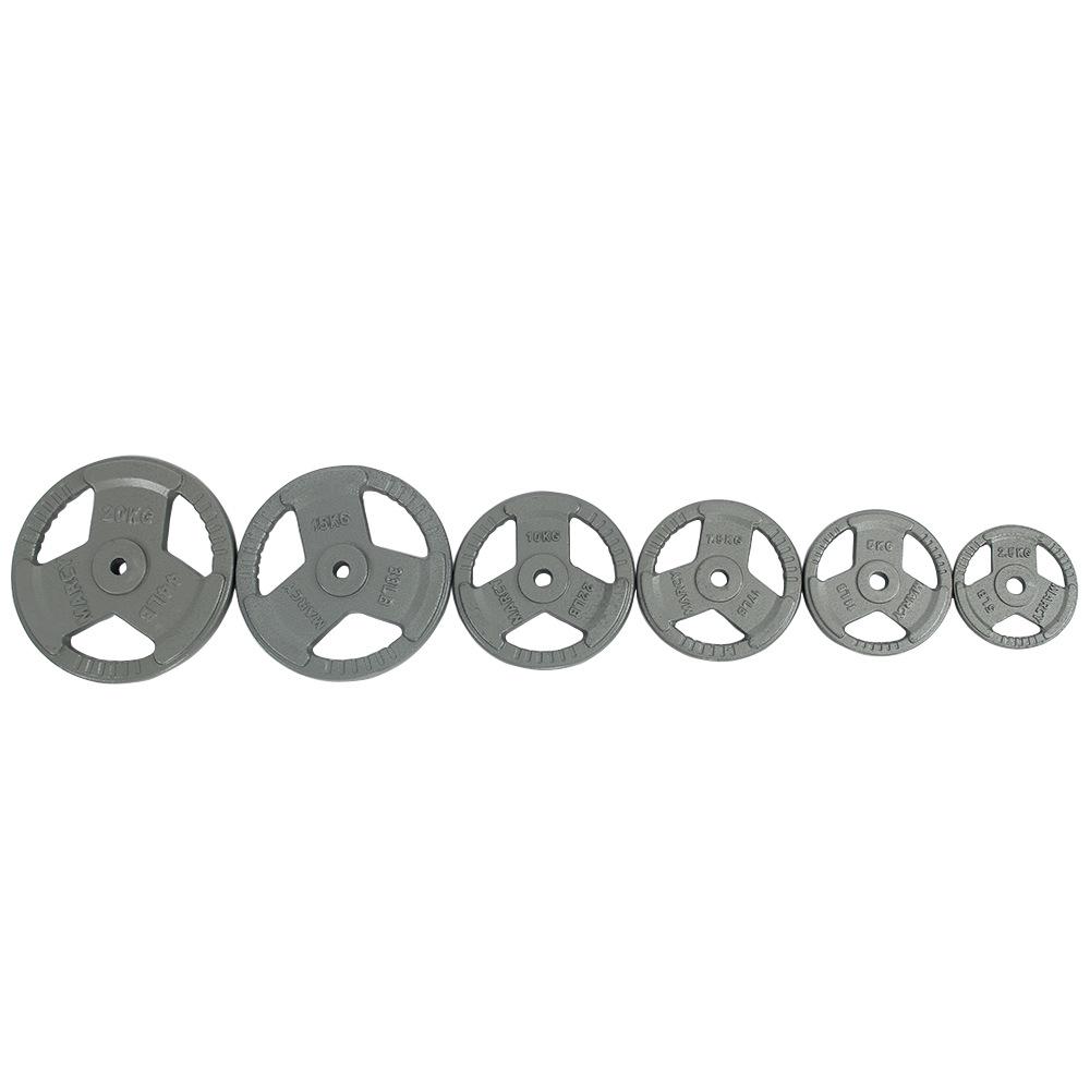 Olympic-Size Cast Iron Hand Grip Weightlifting Plates (Large Hole, Three-Hole Design)