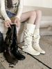 Minimalist Belt Buckle Wind Heightening Round Head Boots