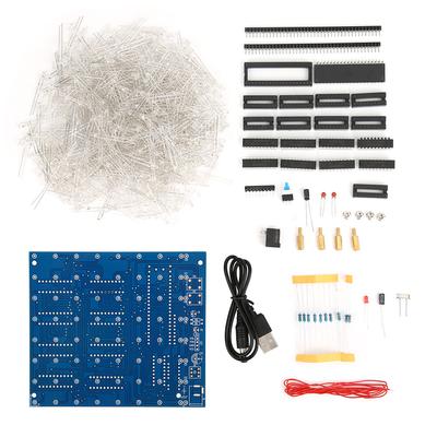 3D LED Licht Würfelbausatz 8 x 8 x 8 Würfel Blau Rot DIY Handgefertigt Geschenk Heimdekoration(blau )