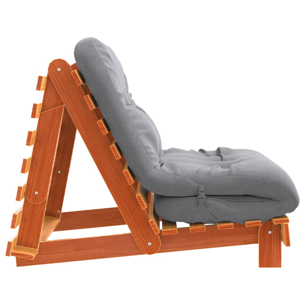 Vidaxl Sofa Rozkładana Futon, Z Materacem, Woskowy Brąz, 90X206X11 Cm