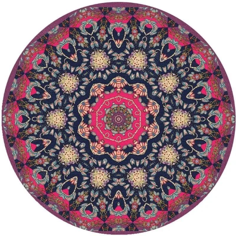 American Ethnic Bohemian Round Carpet Living Room Bedroom Decorate Coffee Table Rug Hanging Basket Computer Swivel Chair Mat