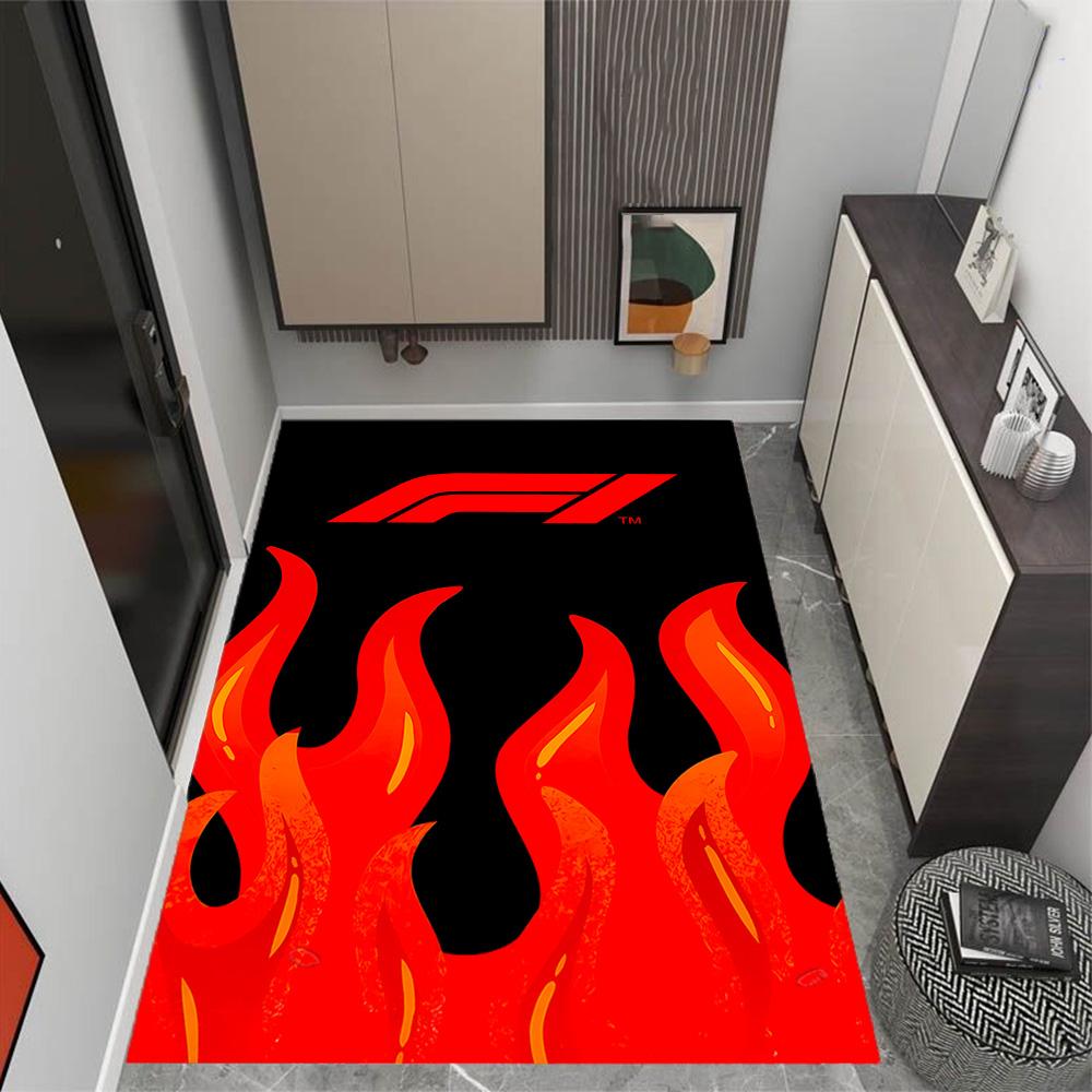 Tappeti Antiscivolo a Tema Icone di Velocità Formula 1 - Decorazioni per la Casa in Poliestere, Adatti per Camere da Letto, Soggiorni, Ingressi, Studi e Decorazioni