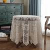 Handmade Crochet Lace Round Tablecloth Non Slip Wear Resistant TV Cover Dust Proof Mat Home Decor