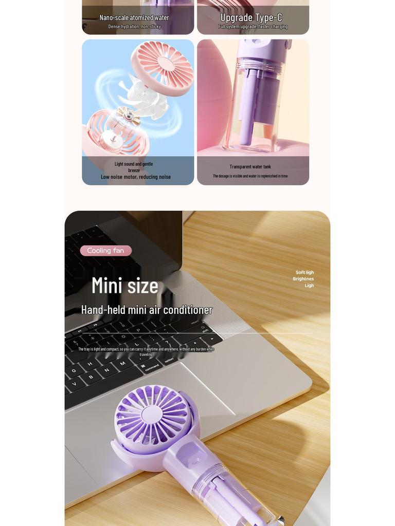 Rechargeable Portable Handheld Fan - Student Outdoor & Desktop Use, Ideal Summer Gift