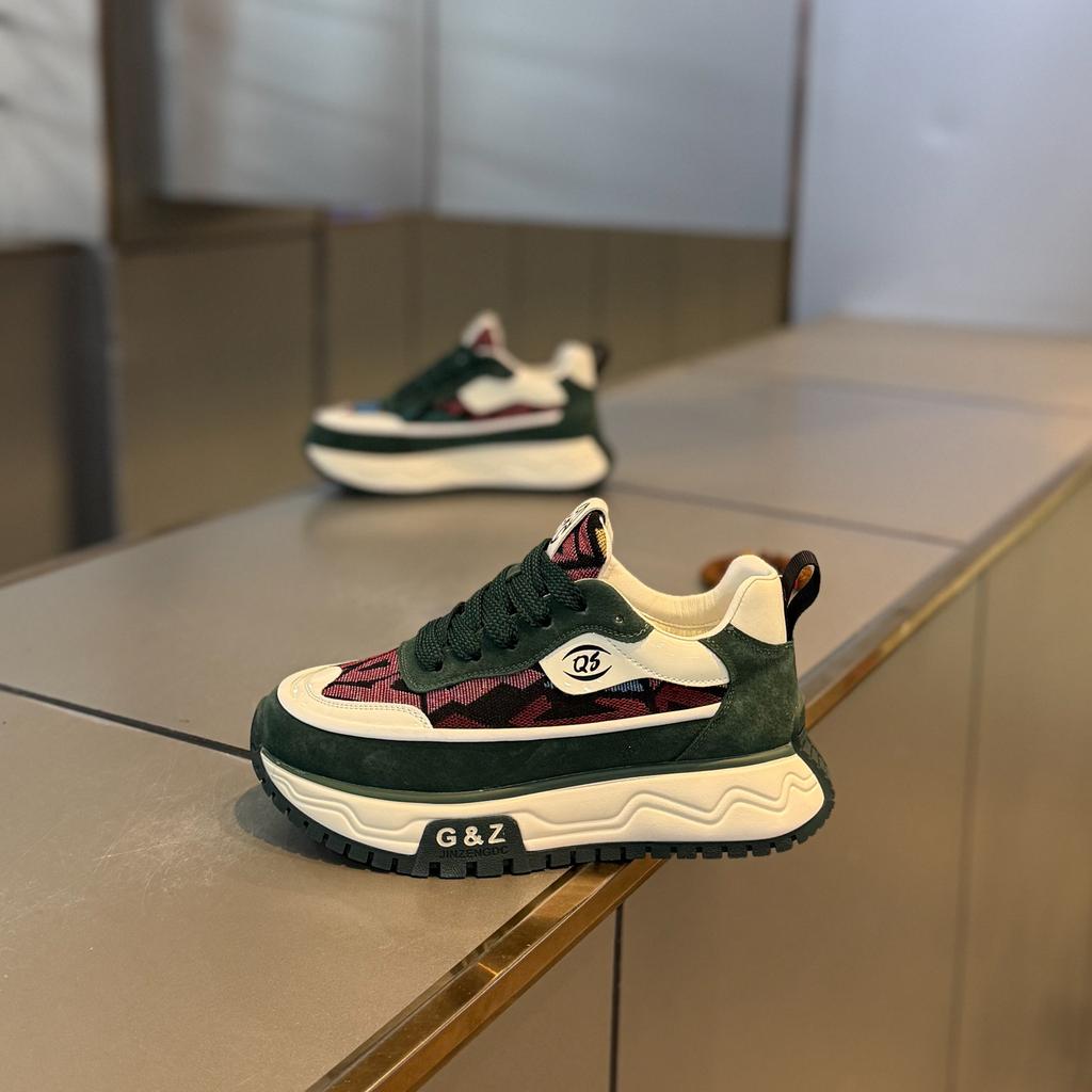 Light luxury winter low-top thick-soled heightening niche shoes student color matching casual sports shoes