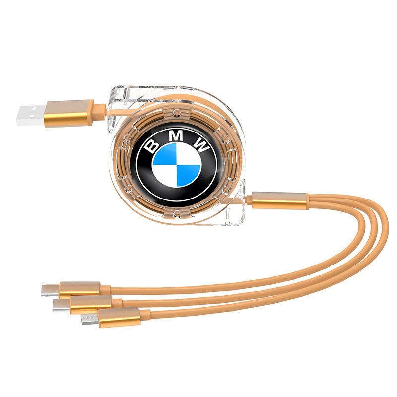 XZFG7 Car Fast Charging Micro USB Type-C 3-in-1 Data Cable For BMW X1 X2 X3 X5 X4 X6 X7 G30 G20 G32 G11 G12 F40 F30 F20 F10 F34 F07